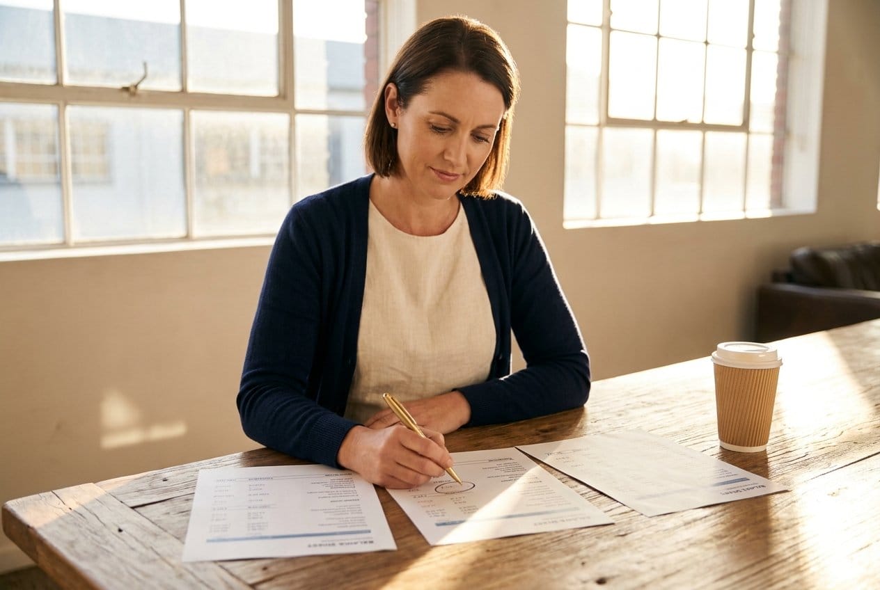 Accounts receivable aging report showing overdue balances across 1–30, 31–60, 61–90 and over-90-day columns beside a bank statement with an unchanged cash balance across three months